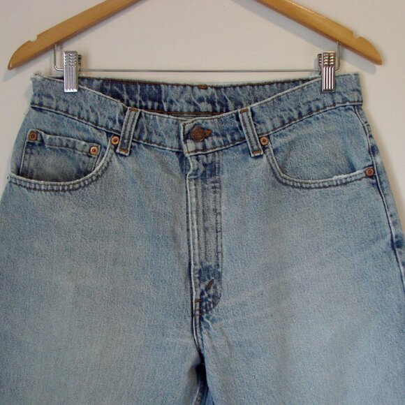 Vintage Levi's 550 Jeans Relaxed Fit Tapered Leg Black Batwing 1991 90s 34 x 30 - Picture 2 of 15